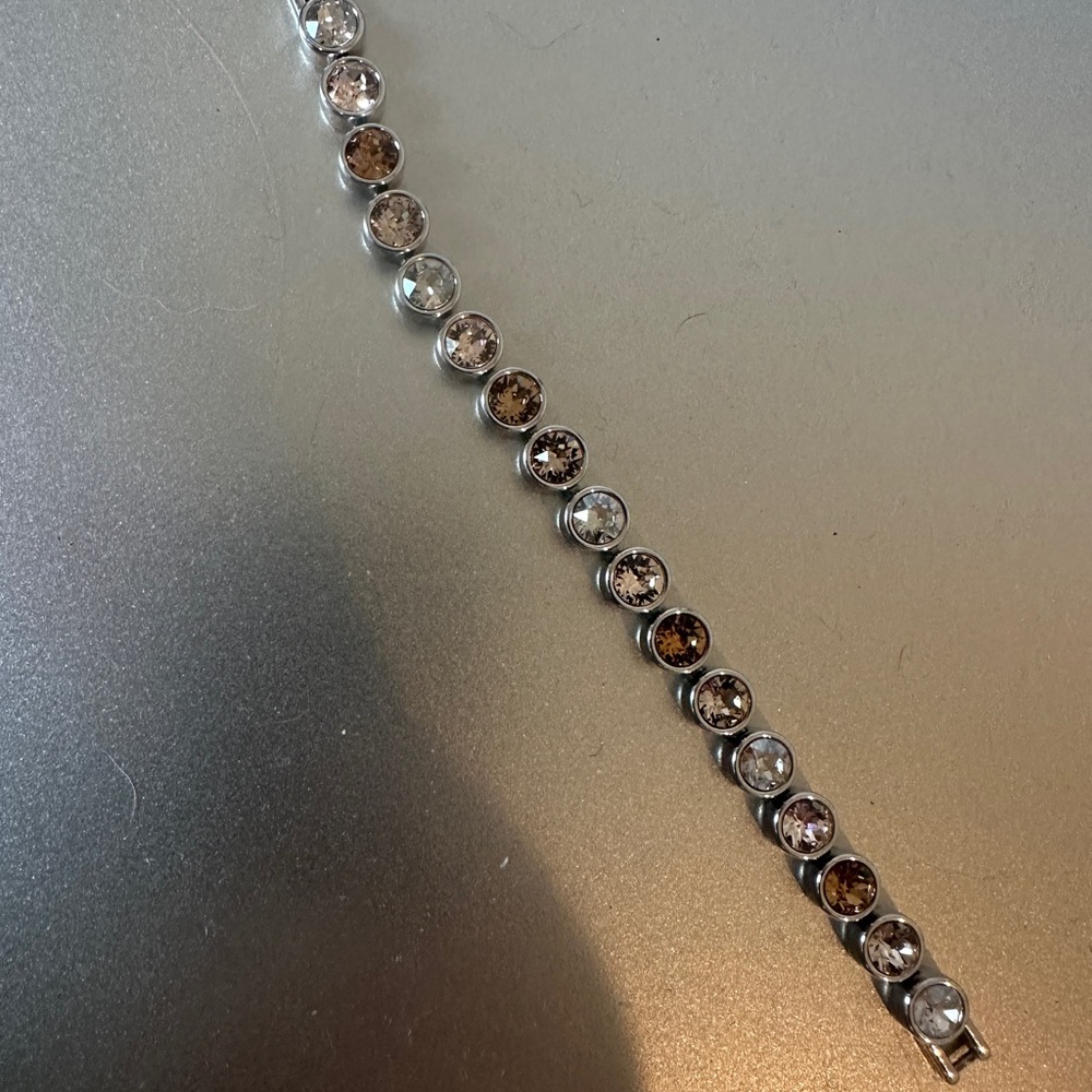 Elegant Silver and Brown Bracelet